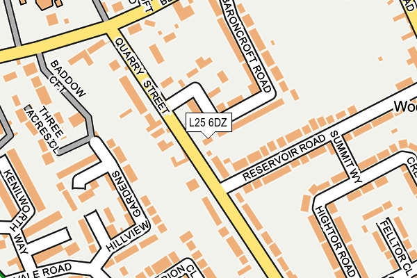 L25 6DZ map - OS OpenMap – Local (Ordnance Survey)