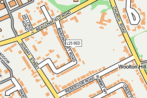 L25 6ED map - OS OpenMap – Local (Ordnance Survey)