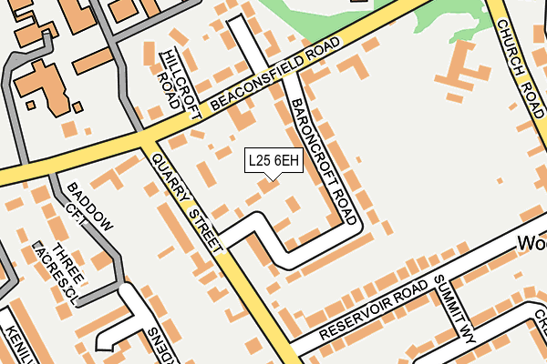 L25 6EH map - OS OpenMap – Local (Ordnance Survey)
