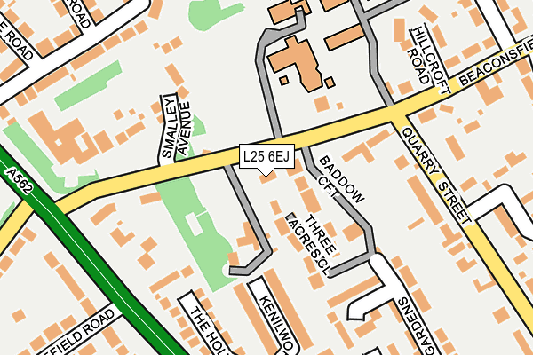 L25 6EJ map - OS OpenMap – Local (Ordnance Survey)