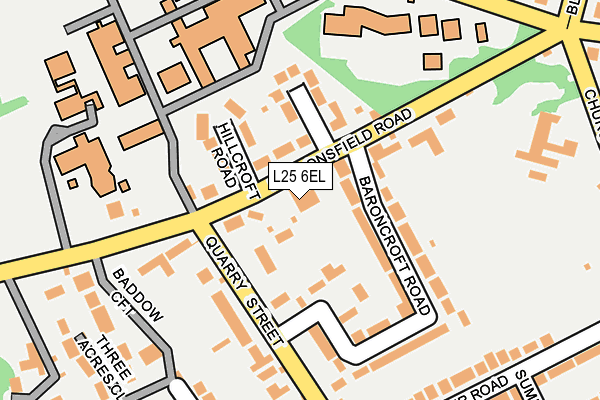L25 6EL map - OS OpenMap – Local (Ordnance Survey)