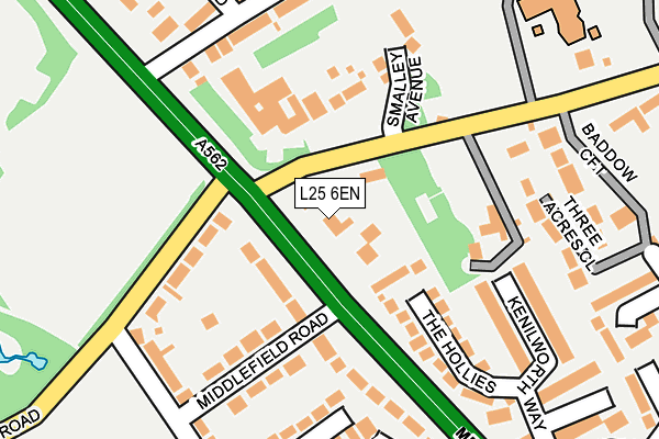 L25 6EN map - OS OpenMap – Local (Ordnance Survey)