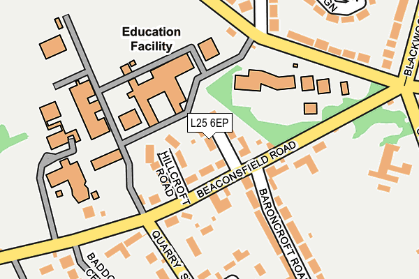 L25 6EP map - OS OpenMap – Local (Ordnance Survey)