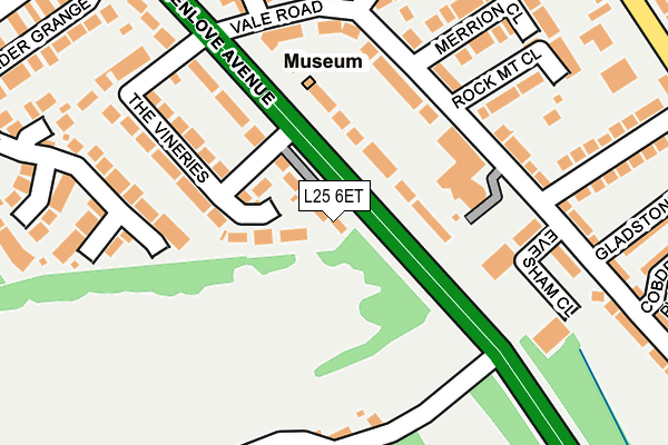 L25 6ET map - OS OpenMap – Local (Ordnance Survey)
