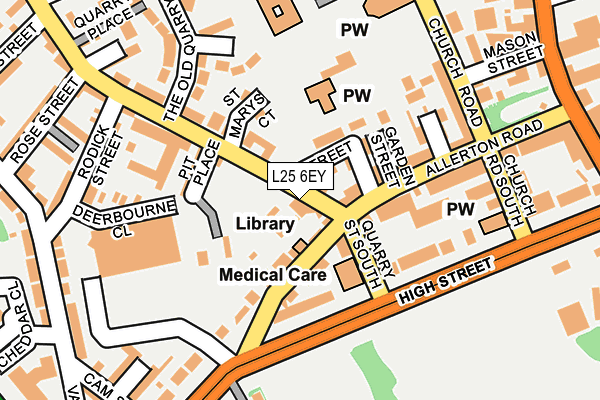 L25 6EY map - OS OpenMap – Local (Ordnance Survey)