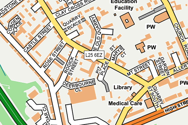 L25 6EZ map - OS OpenMap – Local (Ordnance Survey)