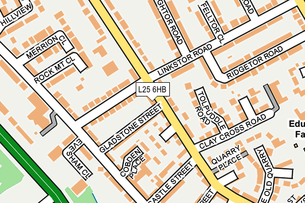 L25 6HB map - OS OpenMap – Local (Ordnance Survey)