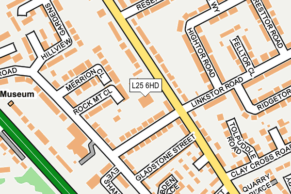 L25 6HD map - OS OpenMap – Local (Ordnance Survey)