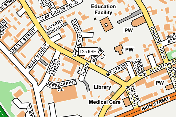 L25 6HE map - OS OpenMap – Local (Ordnance Survey)