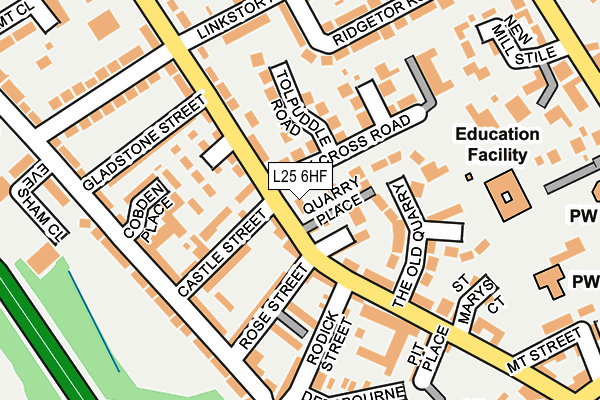 L25 6HF map - OS OpenMap – Local (Ordnance Survey)