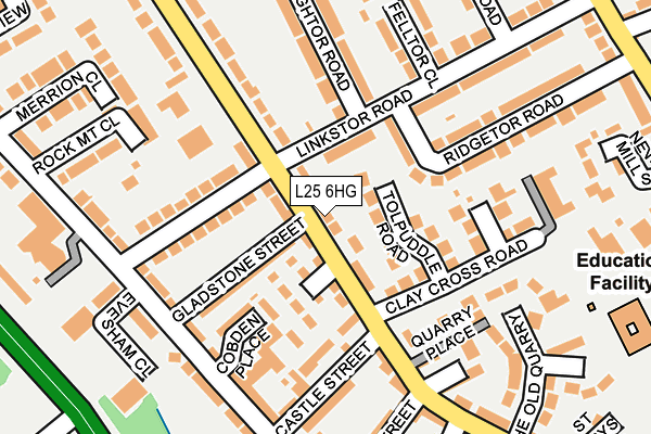L25 6HG map - OS OpenMap – Local (Ordnance Survey)