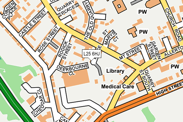 L25 6HJ map - OS OpenMap – Local (Ordnance Survey)