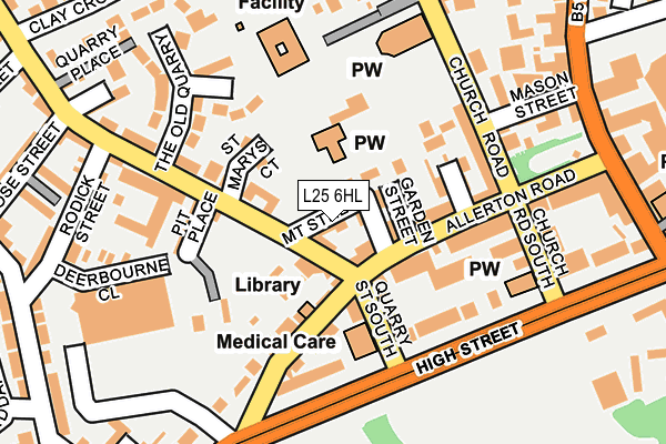 L25 6HL map - OS OpenMap – Local (Ordnance Survey)