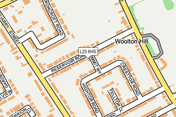 L25 6HS map - OS OpenMap – Local (Ordnance Survey)