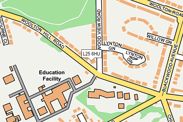 L25 6HU map - OS OpenMap – Local (Ordnance Survey)