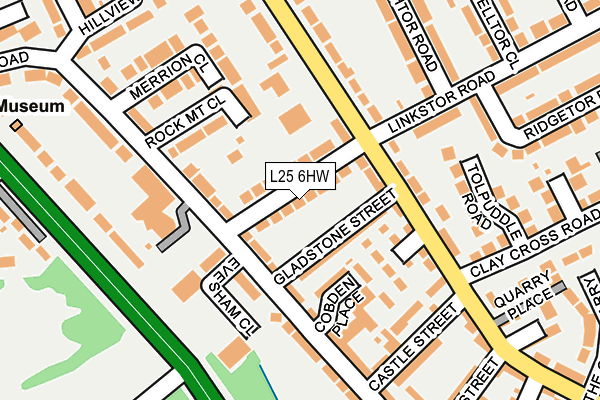 L25 6HW map - OS OpenMap – Local (Ordnance Survey)