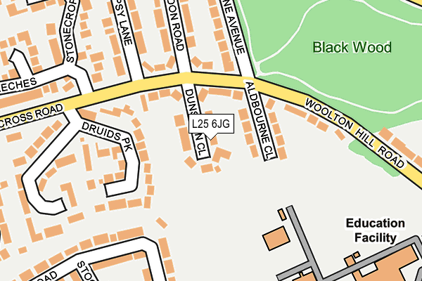 L25 6JG map - OS OpenMap – Local (Ordnance Survey)