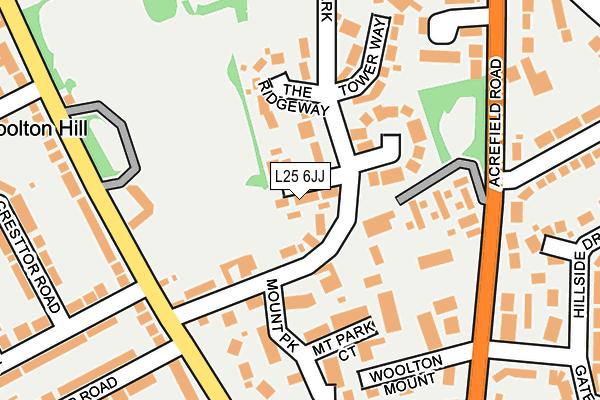 L25 6JJ map - OS OpenMap – Local (Ordnance Survey)