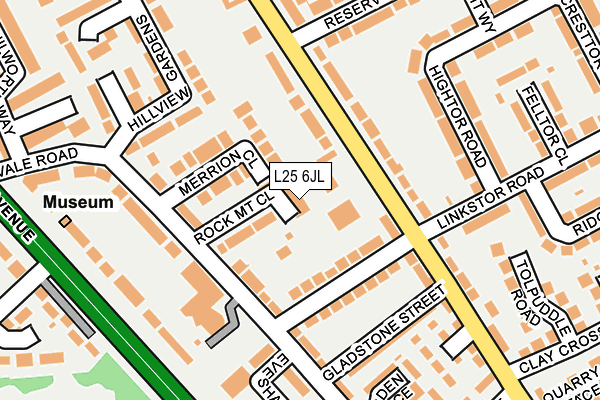 L25 6JL map - OS OpenMap – Local (Ordnance Survey)