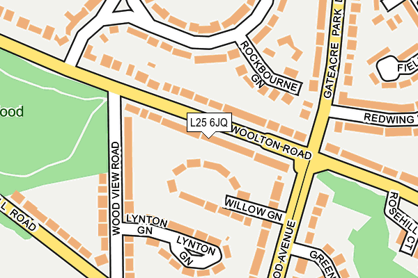 L25 6JQ map - OS OpenMap – Local (Ordnance Survey)