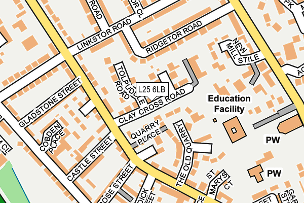 L25 6LB map - OS OpenMap – Local (Ordnance Survey)