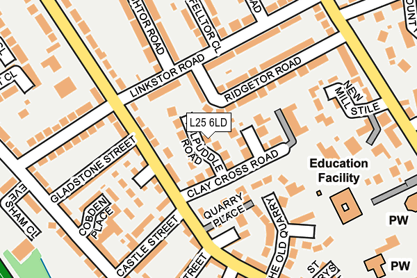 L25 6LD map - OS OpenMap – Local (Ordnance Survey)