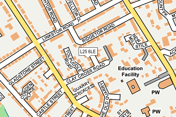 L25 6LE map - OS OpenMap – Local (Ordnance Survey)