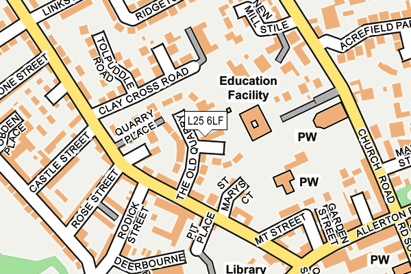 L25 6LF map - OS OpenMap – Local (Ordnance Survey)