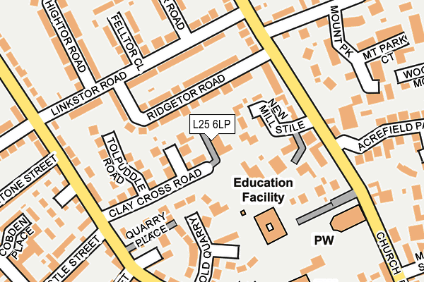 L25 6LP map - OS OpenMap – Local (Ordnance Survey)
