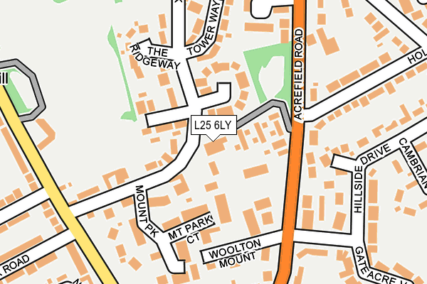 L25 6LY map - OS OpenMap – Local (Ordnance Survey)