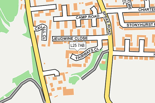 L25 7AB map - OS OpenMap – Local (Ordnance Survey)