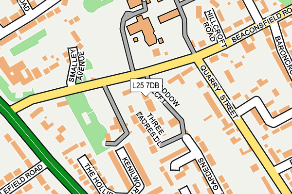 L25 7DB map - OS OpenMap – Local (Ordnance Survey)