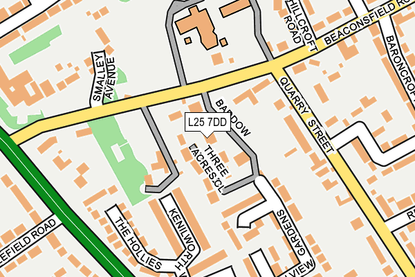 L25 7DD map - OS OpenMap – Local (Ordnance Survey)