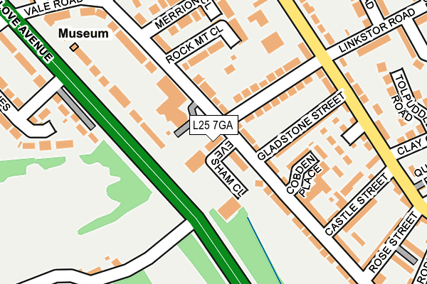 L25 7GA map - OS OpenMap – Local (Ordnance Survey)