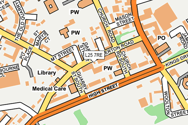 L25 7RE map - OS OpenMap – Local (Ordnance Survey)