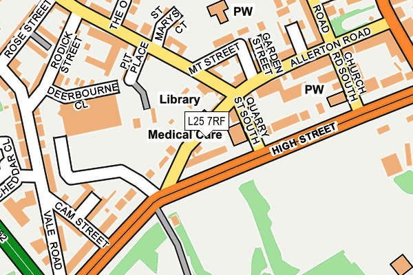 L25 7RF map - OS OpenMap – Local (Ordnance Survey)