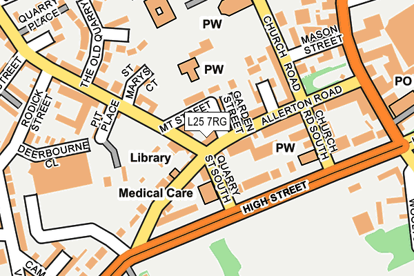 L25 7RG map - OS OpenMap – Local (Ordnance Survey)