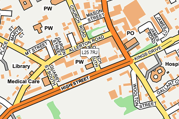 L25 7RJ map - OS OpenMap – Local (Ordnance Survey)