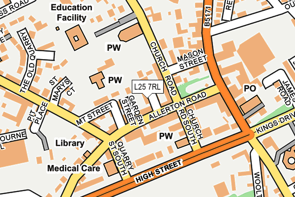 L25 7RL map - OS OpenMap – Local (Ordnance Survey)