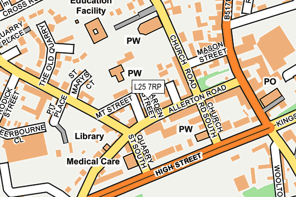 L25 7RP map - OS OpenMap – Local (Ordnance Survey)