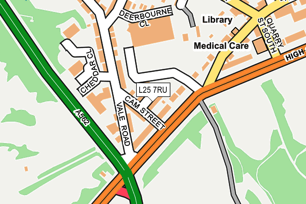 L25 7RU map - OS OpenMap – Local (Ordnance Survey)