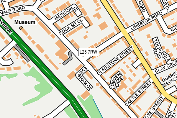 L25 7RW map - OS OpenMap – Local (Ordnance Survey)
