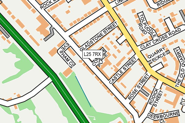 L25 7RX map - OS OpenMap – Local (Ordnance Survey)