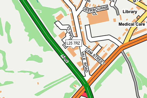 L25 7RZ map - OS OpenMap – Local (Ordnance Survey)