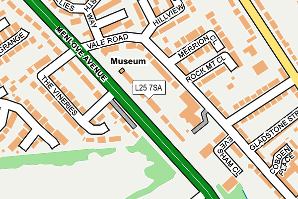 L25 7SA map - OS OpenMap – Local (Ordnance Survey)