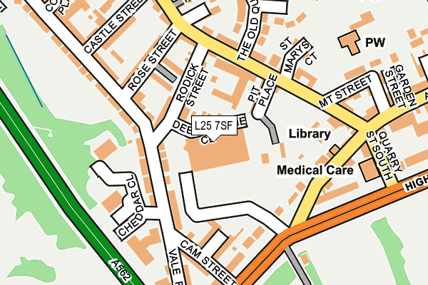 L25 7SF map - OS OpenMap – Local (Ordnance Survey)