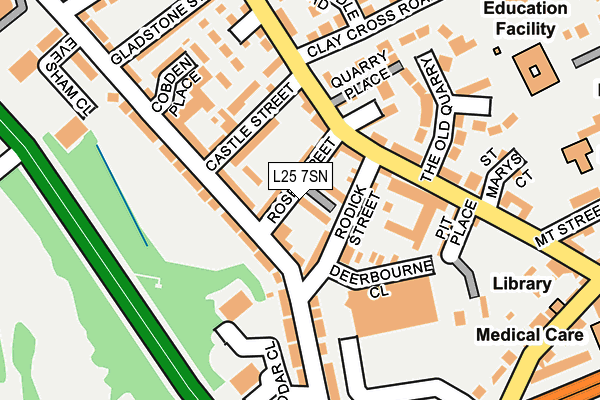 L25 7SN map - OS OpenMap – Local (Ordnance Survey)