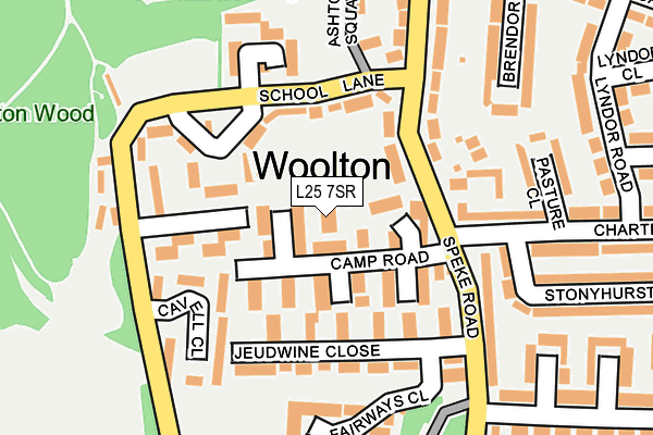 L25 7SR map - OS OpenMap – Local (Ordnance Survey)