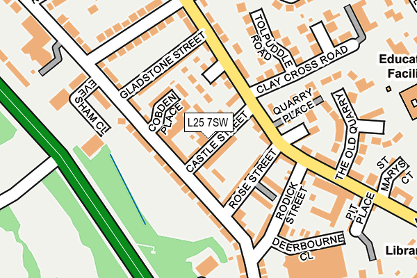 L25 7SW map - OS OpenMap – Local (Ordnance Survey)