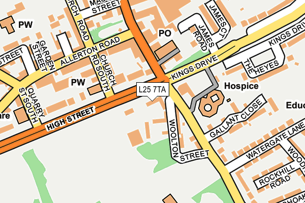L25 7TA map - OS OpenMap – Local (Ordnance Survey)